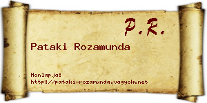 Pataki Rozamunda névjegykártya